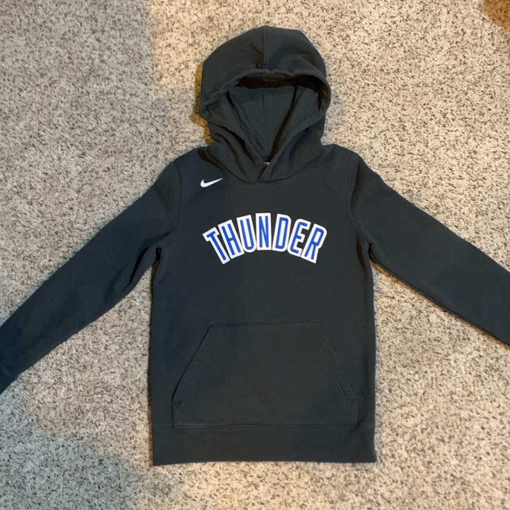 Nike Boys OKC Thunder Gray Hooded Sweatshirt
